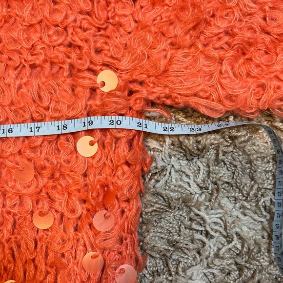 Pilcro Anthropologie Loop Crochet Cardigan with Sequins Coral One Size - Picture 11 of 14